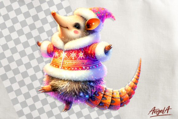 Armadillo Clipart, Christmas Clipart PNG: Modern Illustrations for Publishers