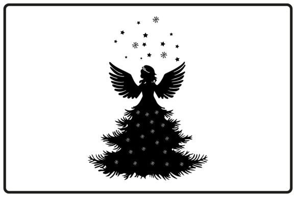 Christmas Angel Silhouette Clipart Review for Branding and Illustrations