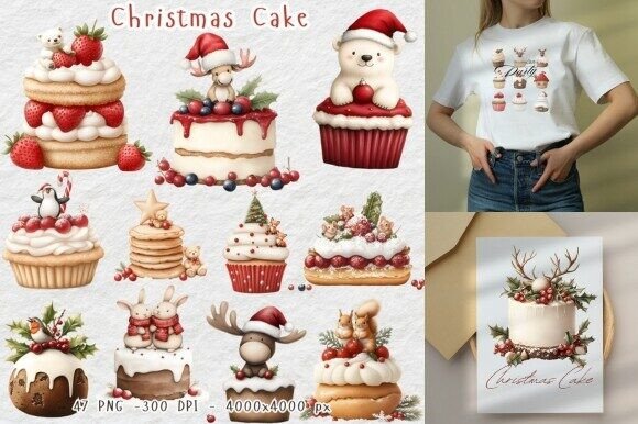 Christmas Cake Dessert PNG Clipart Review