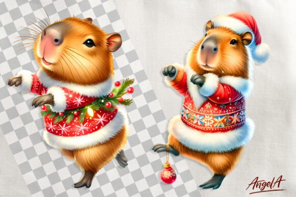 Christmas Clipart, Capybara Clipart PNG