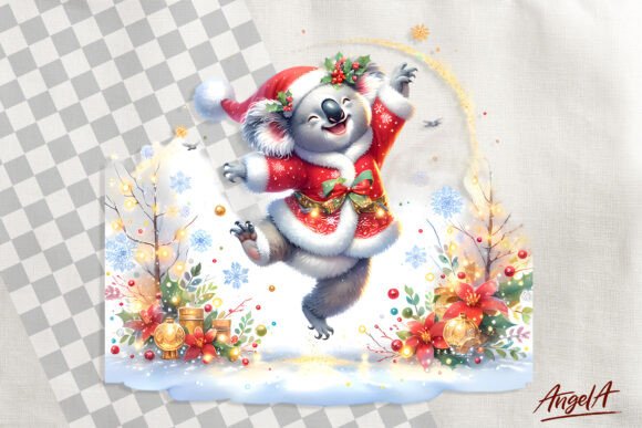 Christmas Clipart, Cute Koala Bear PNG