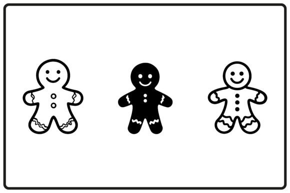Christmas Gingerbread Man Black, Icon Illustrations