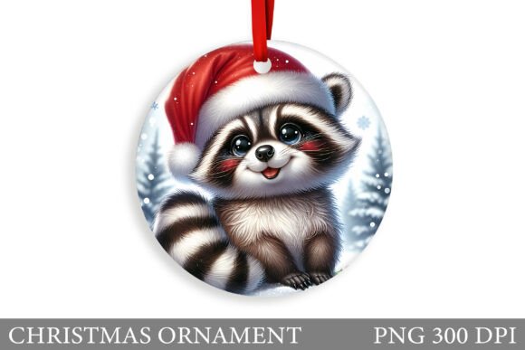 Christmas Raccoon Christmas Ornament Illustrations