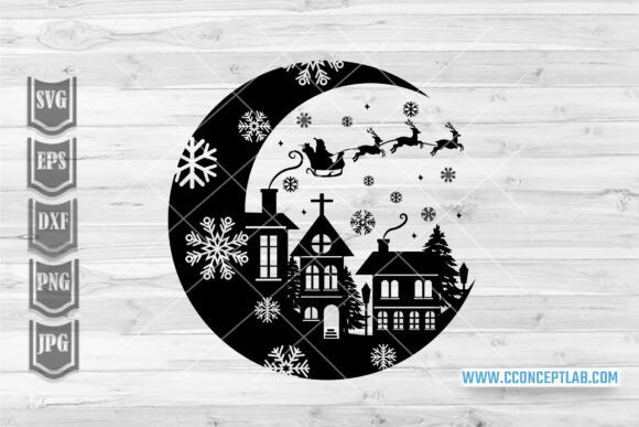 Christmas Scene Village Review for Digital Illustrations