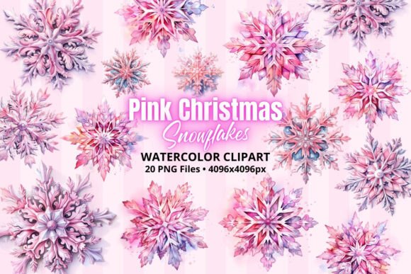 Christmas Snowflakes Pink Watercolor PNG: A Review for Modern Illustrations
