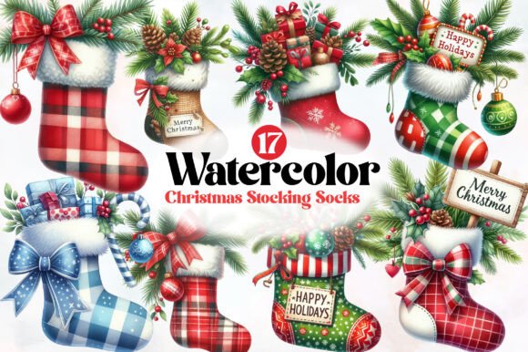 Christmas Stocking Socks Clipart Review
