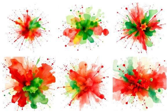 Christmas Watercolor Splash: Editorial Illustrations for Modern Blogs