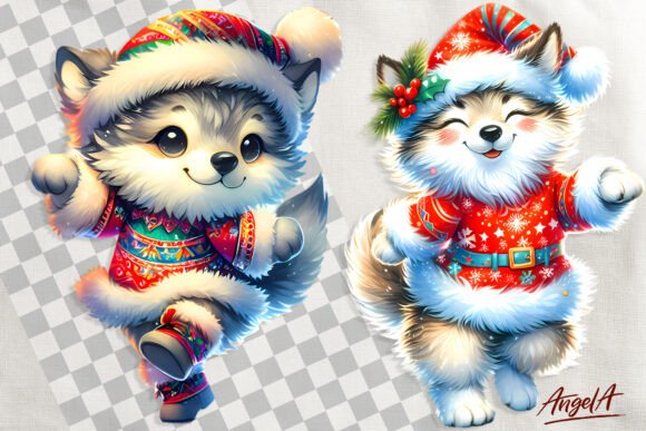 Cute Wolf Clipart and Illustrations for Branding