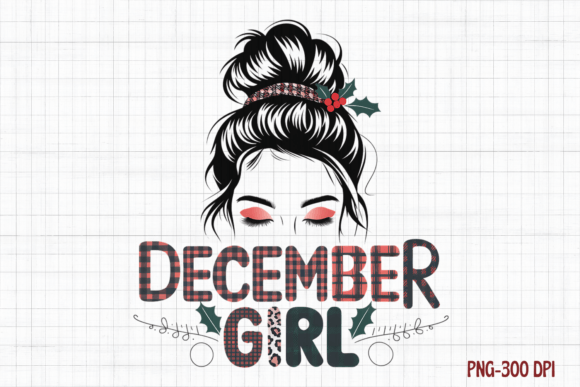 December Girl. Christmas Messy Bun: A Designer’s Review of Festive Illustrations for Small Business Branding