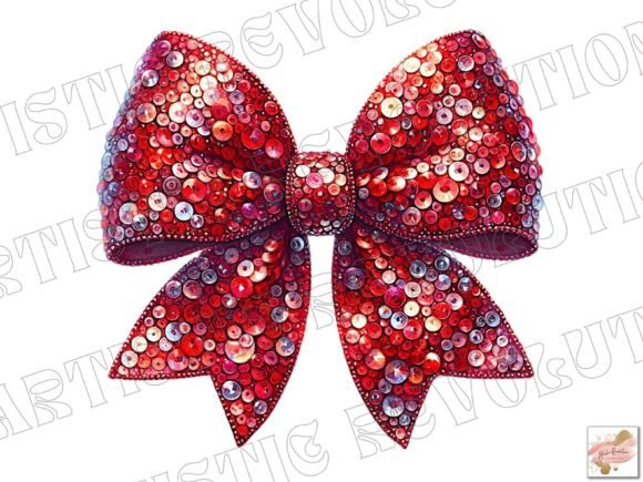 Glitter Coquette Bow Christmas Png Review for Illustrations