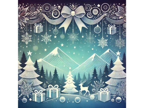 Gradient Christmas Banner Fading into Wh Illustrations