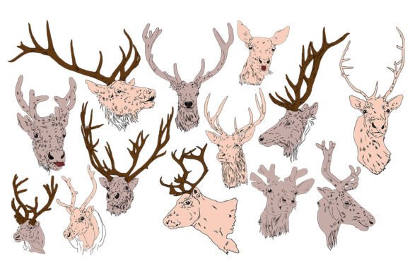 Hand-drawn Christmas Deer Head Vector Review
