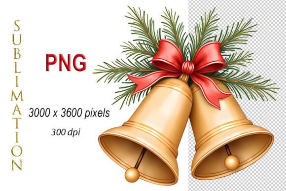 Jingle Bells PNG, Sublimation, Christmas Illustrations