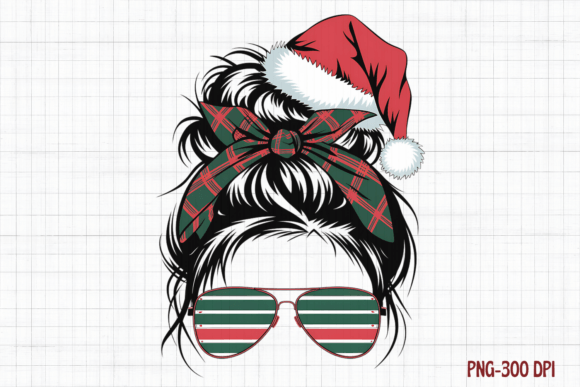 Merry Christmas Messy Bun, December Girl Illustrations
