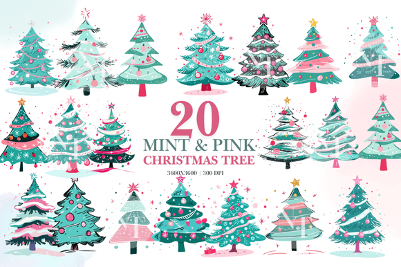Mint Pink Christmas Tree Clipart PNG: A Designer's Real-World Review