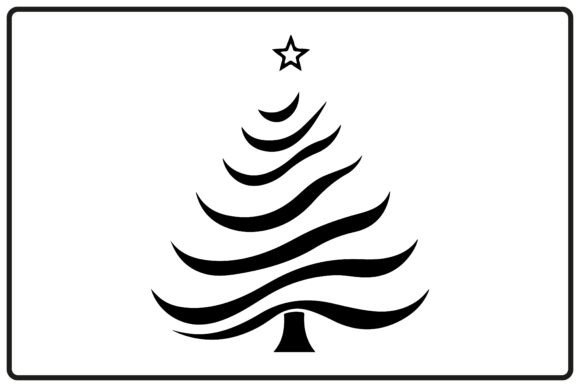 Monochrome Christmas Tree Silhouette: A Review for Handmade Illustrations