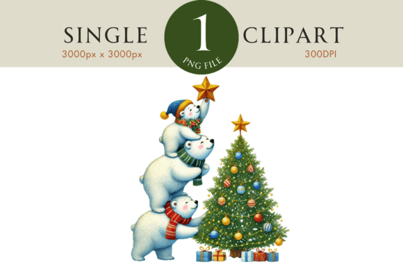 Polar Bears Decorating Christmas Tree Cl Illustrations Review
